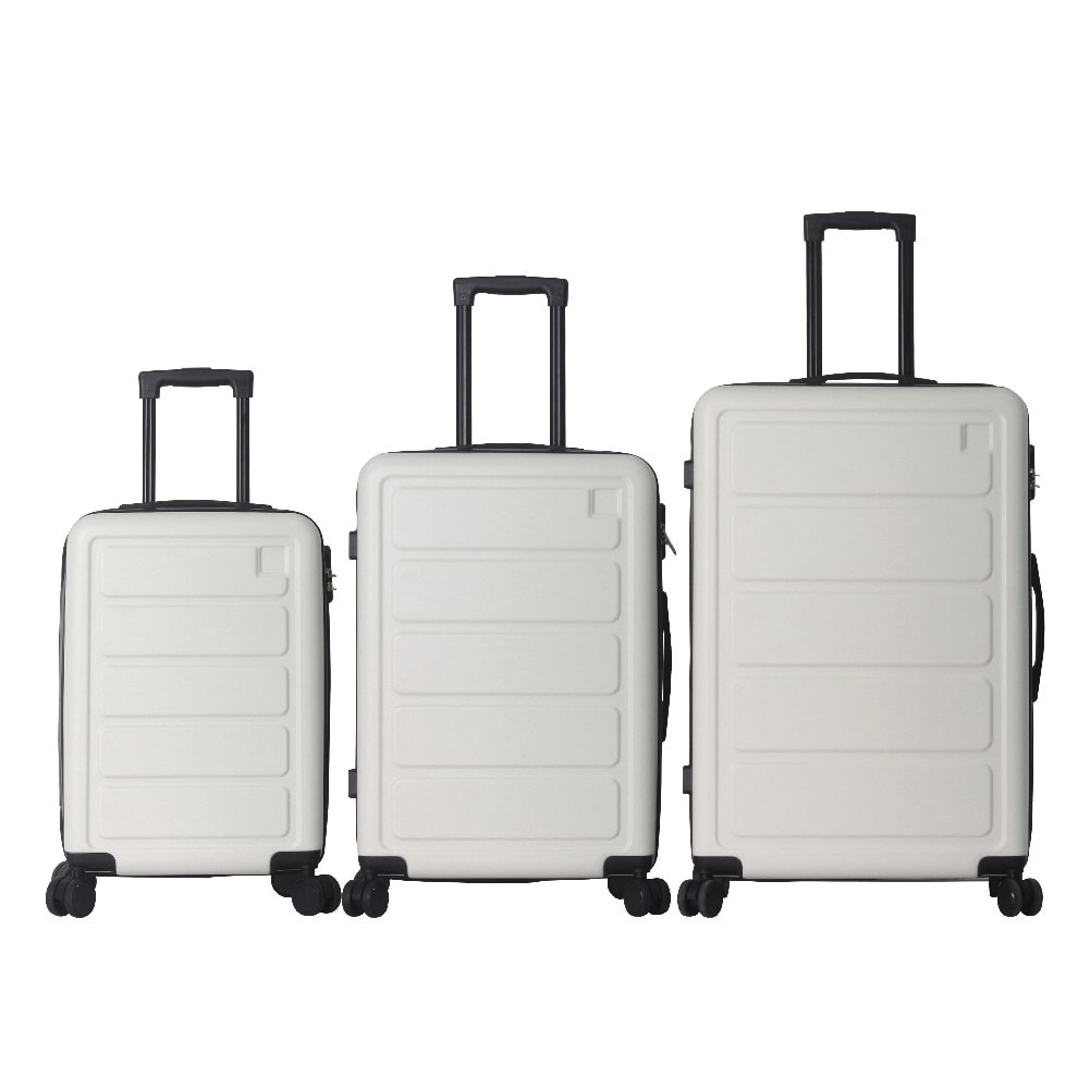 Luggage Sets ABS Hardshell 3pcs Luggage, Lightweight Durable Suitcase Sets Spinner Wheels Suitcase 20''24''28'' (White)_voghion.com